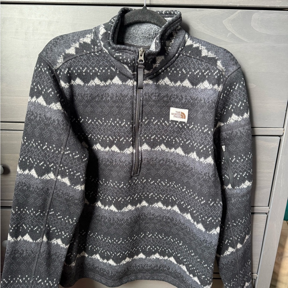 The North Face Men's Black and Gray Sweater 1/2 Zip